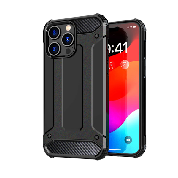 Hybrid Armor Stöttåligt Skal för iPhone 15 Pro Max - Svart