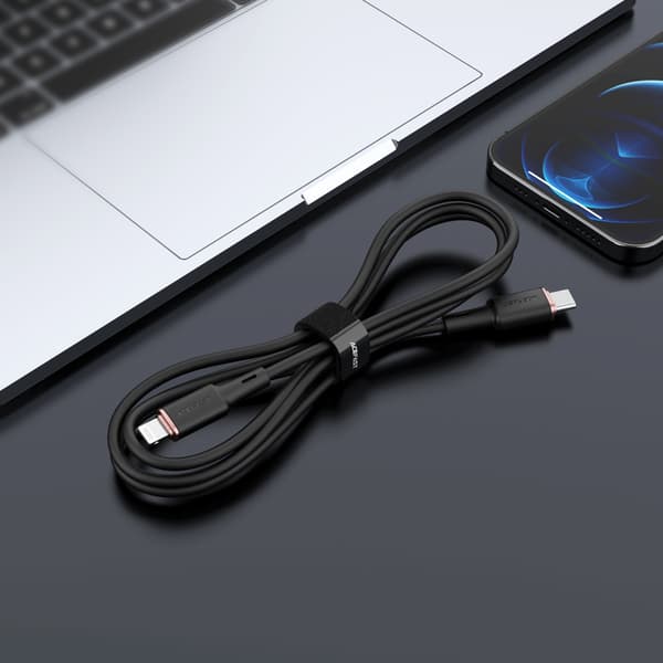 Acefast MFI USB-C till Lightning-kabel 1/2m/ 30W/ 3A svart (C2-0