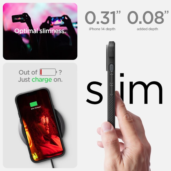 Spigen Rugged Armor Mag-fodral med MagSafe för iPhone 14 - matt