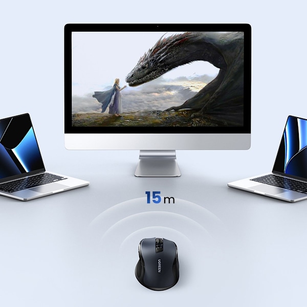 Ugreen MU006 Trådlös Optisk Mus USB 2.4GHz/Bluetooth 5.0 4000 DP