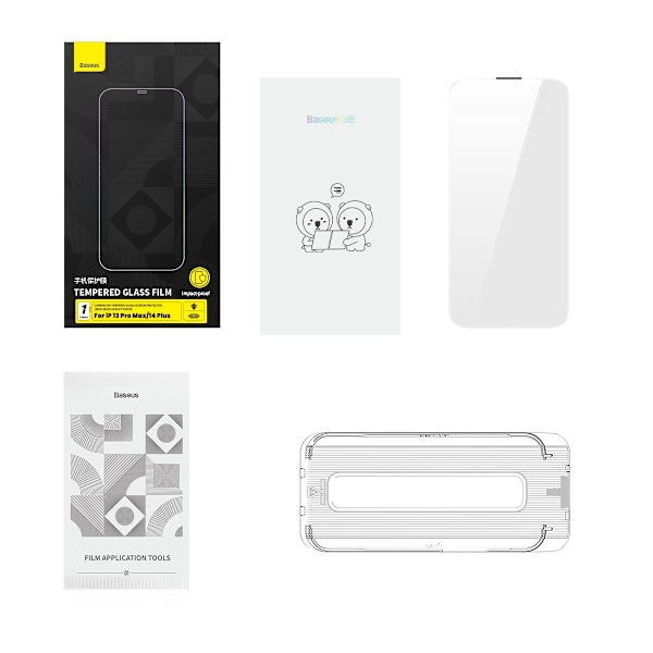 Baseus härdat glas för iPhone 14 Plus / 13 Pro Max - fullständig