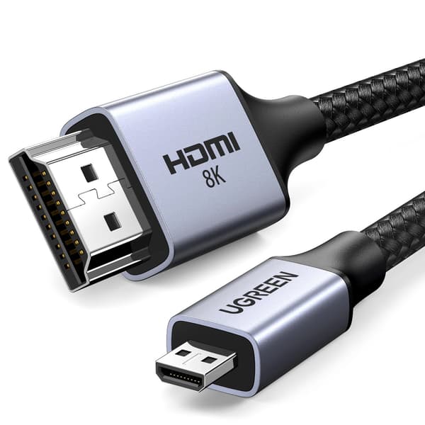 Ugreen HD164 Micro HDMI till HDMI 2.1 8K Kabel 1m Grå