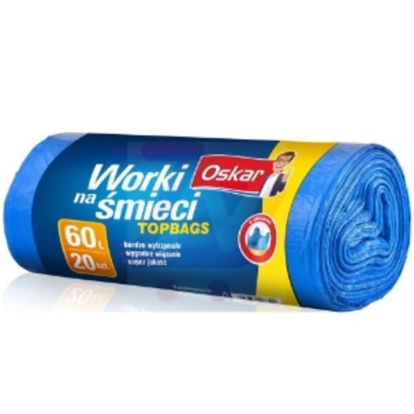 Oskar Avfallspåsar med knytöglor/ 60 liter/ 20-pack