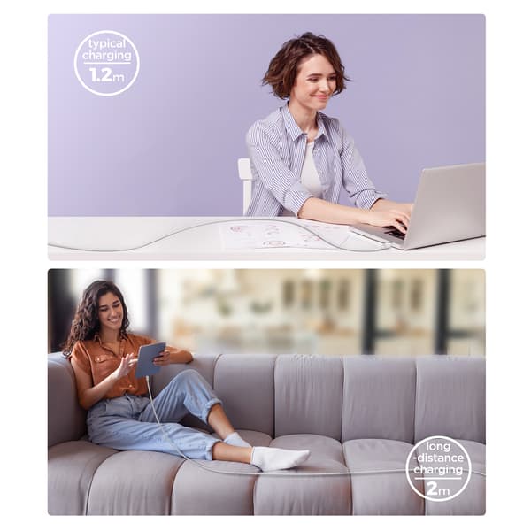Joyroom Multi-Färgsserie A14 USB-A/USB-C 3A Kabel 1/2 m - Vit