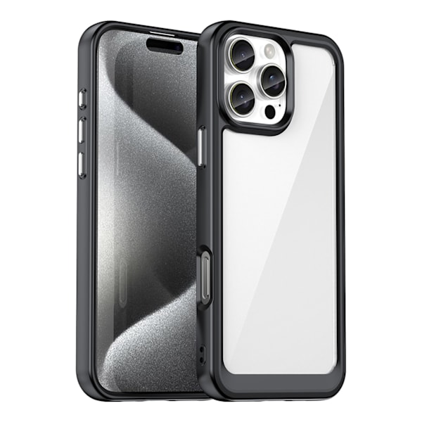 Svart Outer Space Skal med Gelram för iPhone 16 Pro Max