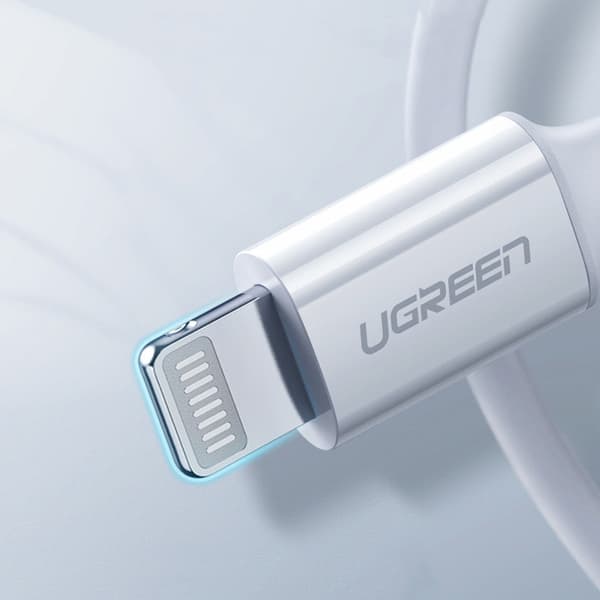 Ugreen MFi USB-C till Lightning-kabel/ 20W/ 3A/ 0/25 m/ vit (US1