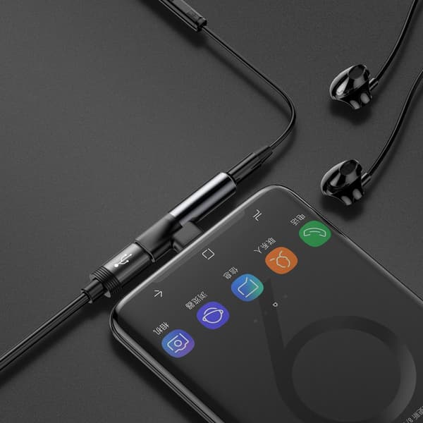 Baseus Audioomvandlare L41 adapter USB-C till USB-C + 3/5 mm hör