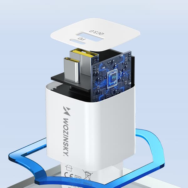 Wozinsky WWCEAC GaN Väggladdare USB-A USB-C 33W - Vit