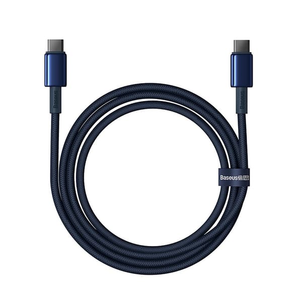 Baseus Tungsten Gold USB-C till USB-C-kabel 100W 2m - Marinblå