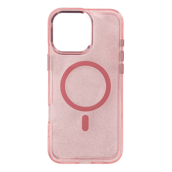 Glitter Skal med MagSafe för iPhone 16 Pro Max - Rosa med Glitte