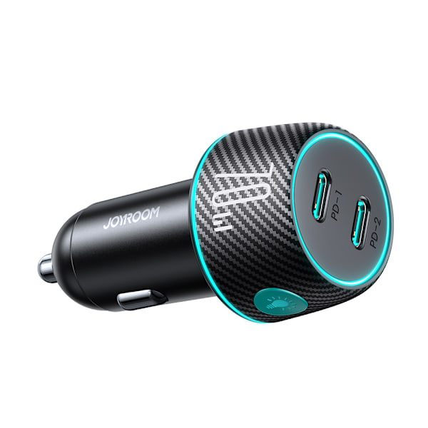 Trebiladdare Bil 2x USB C 70W med LED-belysning Joyroom JR-CCN02