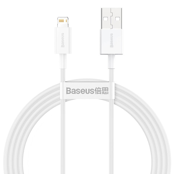 Baseus Superior USB till Lightning Kabel 2/4A 1/5 m Vit (CALYS-B