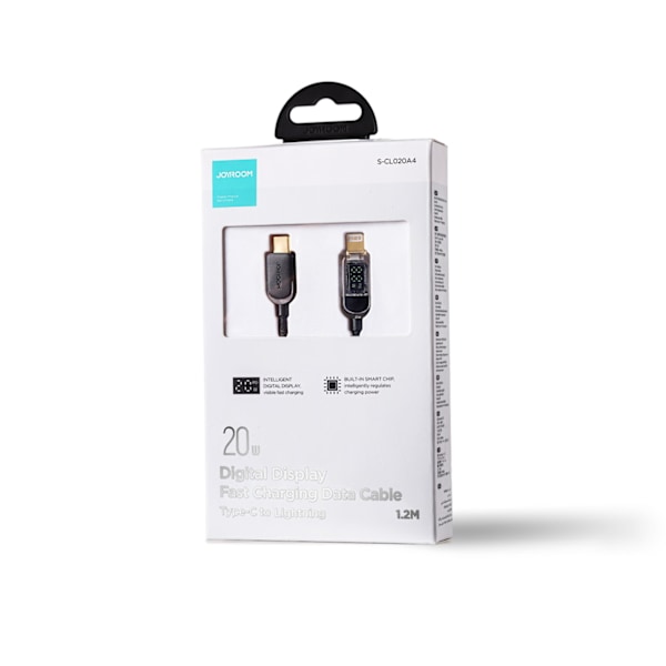 Joyroom A4 USB-C / Lightning Kabel 20W med Display 1/2m - Svart