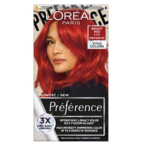 L'Oreal Paris Preference Färg Permanent Hårfärg 8.624 Ljus Röd