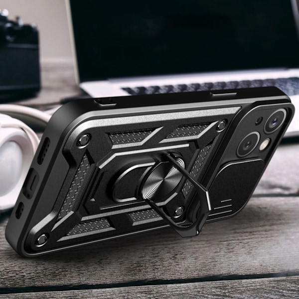 Hybrid Armor Stöttande Skal med Kameraskydd för iPhone 15 Plus -