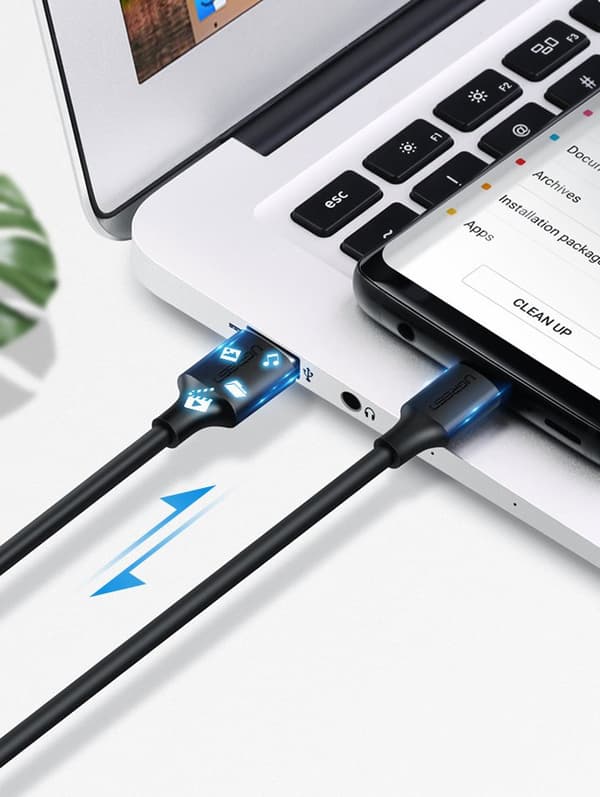 Ugreen US287 USB-A till USB-C Kabel 3A 1/5m - Svart