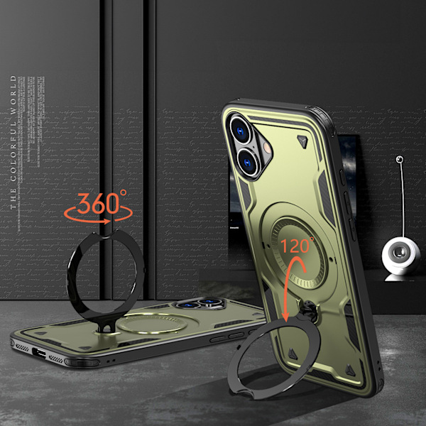 Hybrid Armor Etui med MagSafe til iPhone 16 Plus - Grøn