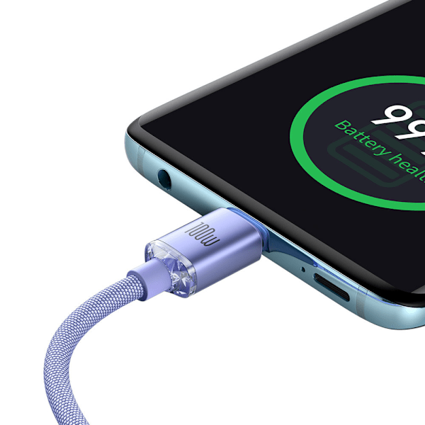 Baseus Lila USB-C till USB-C Kabel/ 100W PD/ QC/ 5A/ 480Mb/s/ 2m