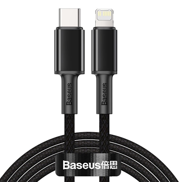 Baseus Lightning till USB-C Kabel 2m - PD 20W 480Mb/s - Svart