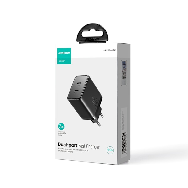 Joyroom JR-TCF09 Snabbladdare 2x USB-C 40W - Svart