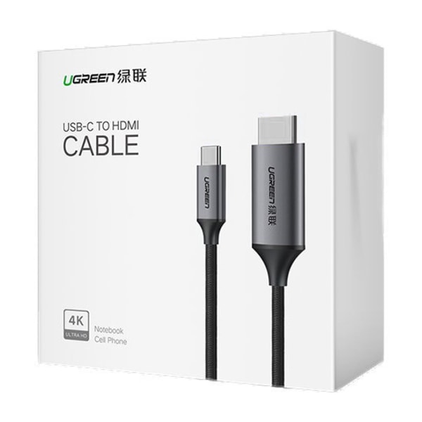 Ugreen HDMI till USB-C Kabel 4K 60Hz 1/5m Svart/Grå (MM142 50570