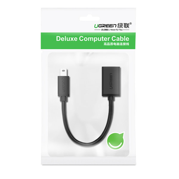 Ugreen US249 Adapter Mini USB-B till USB-A OTG 10 cm - Grå