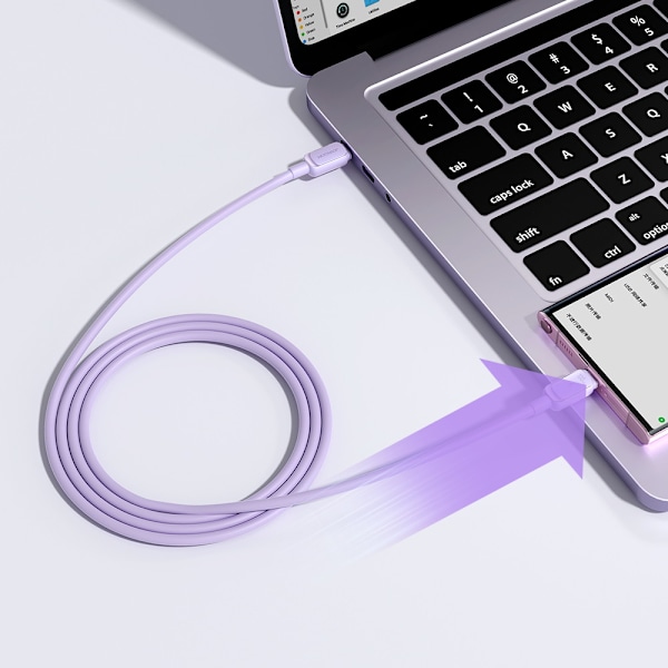 Joyroom Multi-Color USB-C till USB-C Kabel 100W 1.2m - Lila