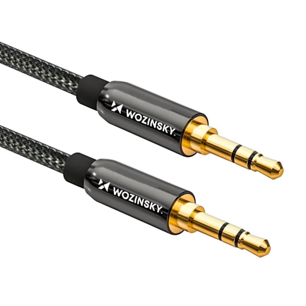 Wozinsky Universell Mini Jack till 2x AUX Kabel 1.5m Svart