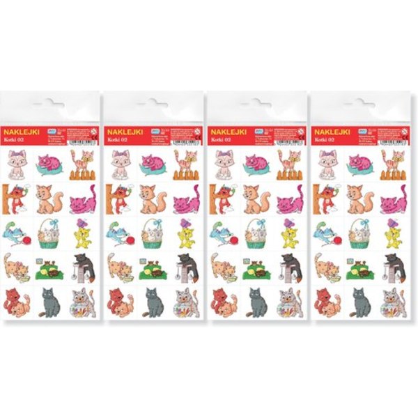 Katter 02 Klistermärken 4 stycken/ förpackning