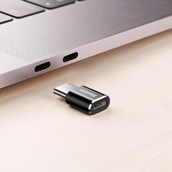 Baseus Adapter Mini Micro USB till USB-C Övergång - Svart