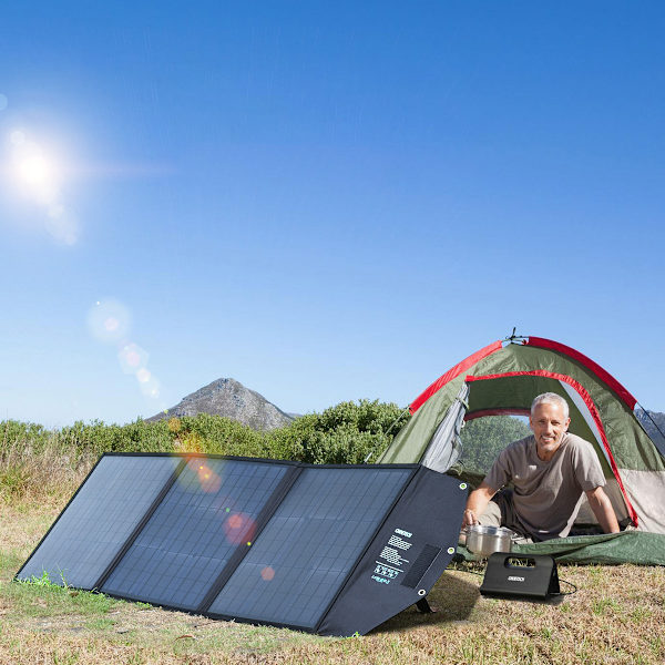 Choetech SC008 Vikbar Solcellsdriven Laddare 120W med DC/USB-C/2