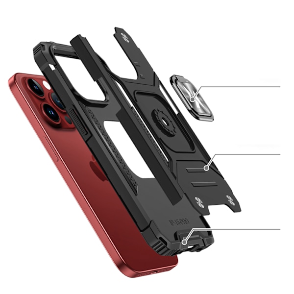 Robust fodral med fingerhållare för iPhone 15 Pro Max Wozinsky R