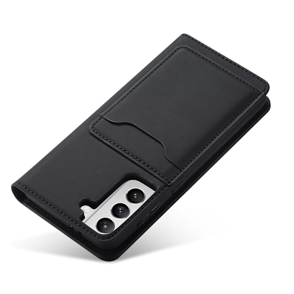 Samsung Galaxy S22+ Magnetiskt Korthållarfodral - Svart Plånbok