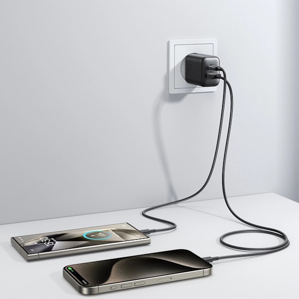 Joyroom JR-TCF13 Väggladdare USB-C/USB-A 25W SFC/PPS/PD - Svart