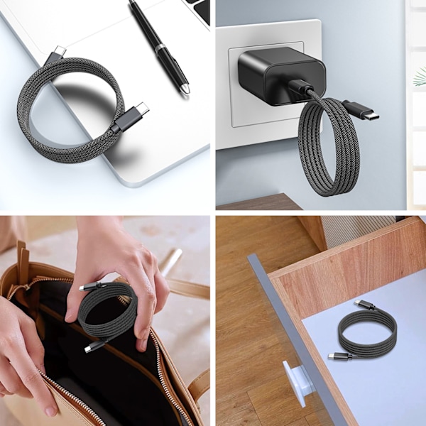 Choetech XCC-1052 100W Magnetholder USB-C Kabel - 1,2m Sort