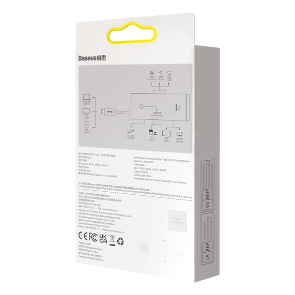 Baseus Lite Series Multifunktionell USB C HUB - 2 x USB 3.0/ USB