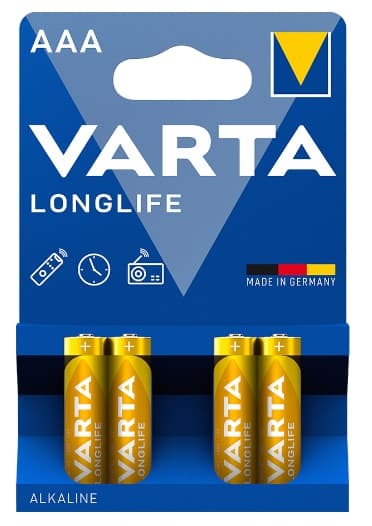 Högpresterande Varta Longlife AAA LR03 Batterier/ 4-pack - Tillf