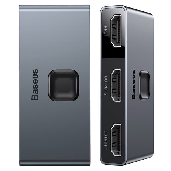 Baseus dubbelriktad HDMI-splitter/switch/ 2x HDMI 4K / 30 Hz/ gr