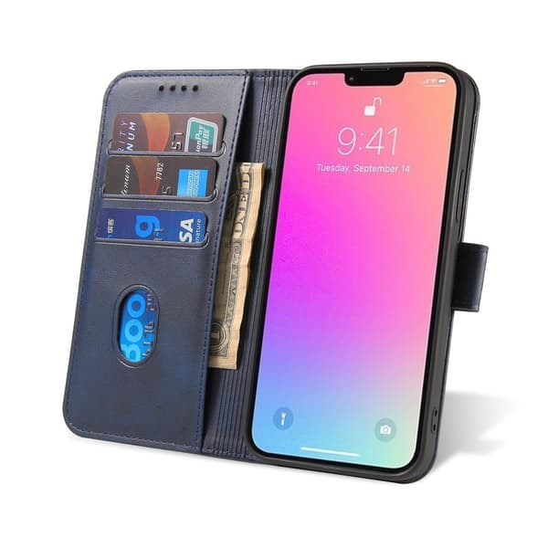 Samsung Galaxy S23 Magnetfodral - Blå Plånboksskydd med Stativ o