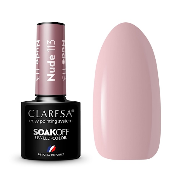 Claresa Soak Off UV/LED Nude 113 - Geelilakka, 5 g