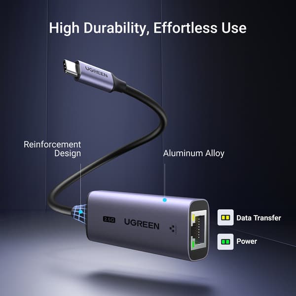 Ugreen CM648 Adapter USB-C till RJ45 Ethernet 2.5G - Grå