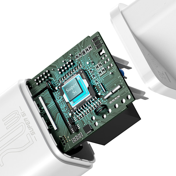 Baseus Super Si Snabbladdare USB-C 20W PD Vit (CCSUP-B02)