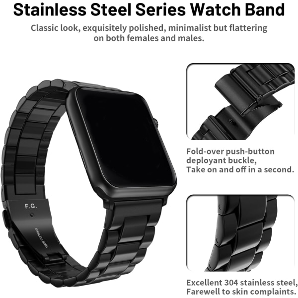 Kompatibla Apple Watch band 38/40/41 mm svart