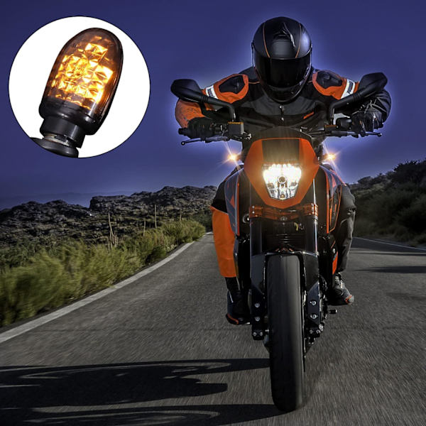 4st Motorcykel LED Blinkers E24 Godkänd 7 LED Micro Indicators 12V Universal 2835 SMD Mini Vattentät Bulb M8 för Cruiser Bobber Chopper S
