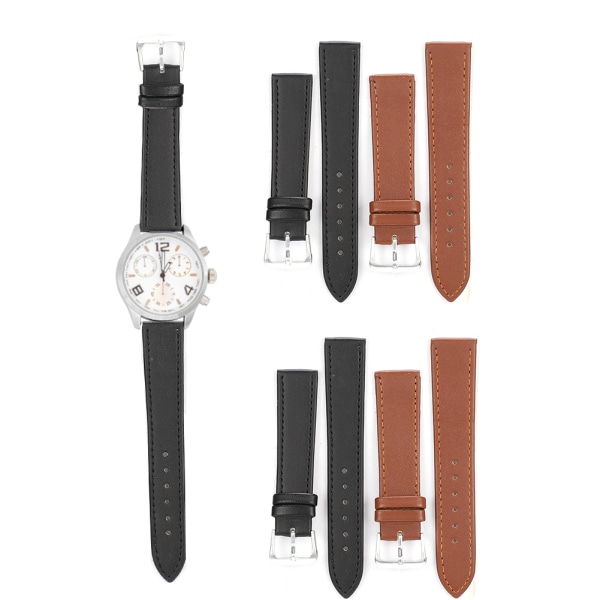 4st PU-läder Universal Pin Watch Klockarmband Watch