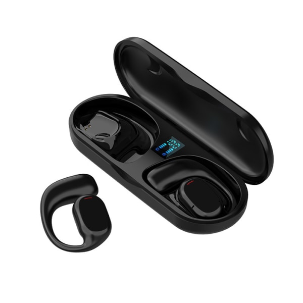 Open Ear-hörlurar, bluetooth -sporthörlurar med digital display case Playtime True Earbuds med öronkrokar för löpning, Walkin