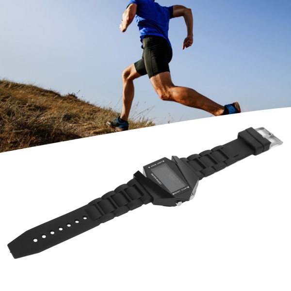 Sport elektronisk watch Datumvisning Larmfunktion Flygplansstil Vattentät LED elektronisk watch för pojkar Svart