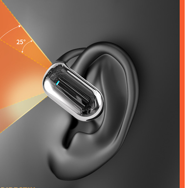 Open Ear Bluetooth hörlurar, trådlösa hörsnäckor Inbyggd mikrofon med öronkrokar 50H Playtime Ear Buds LED Display Case, Vattentät design för Ru
