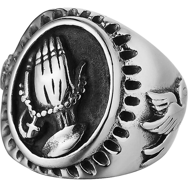 Praying Hands Ring Punk Ring Creative Finger Ring Personlig Ring Män Ring Smycken,barn,hane