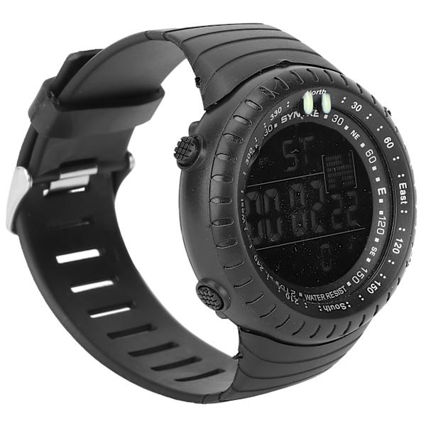 Digital watch Nattljus Vattentät Flerfunktions elektronisk watch för män Svart